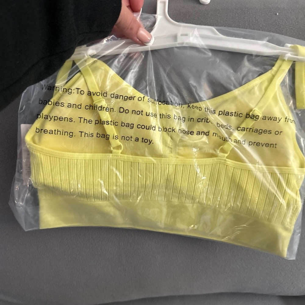 Yellow Ribbed Bralette - Picture 2 of 3